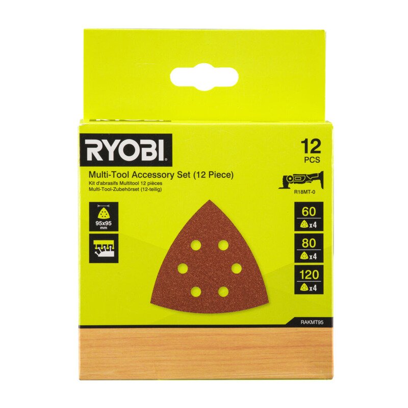 RYOBI Sandpapir til multiverktøy 12 stk RAKMT95 | BondeKompaniet