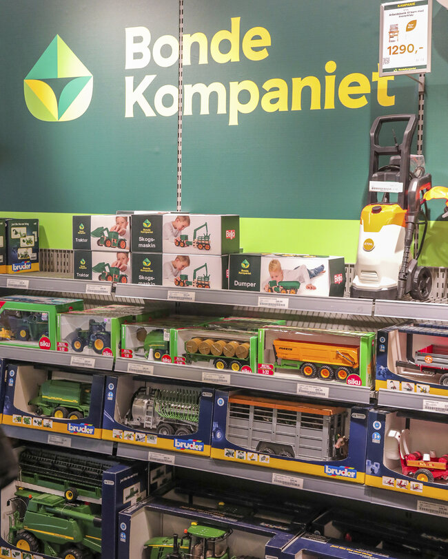 Avdeling med leker til barna.